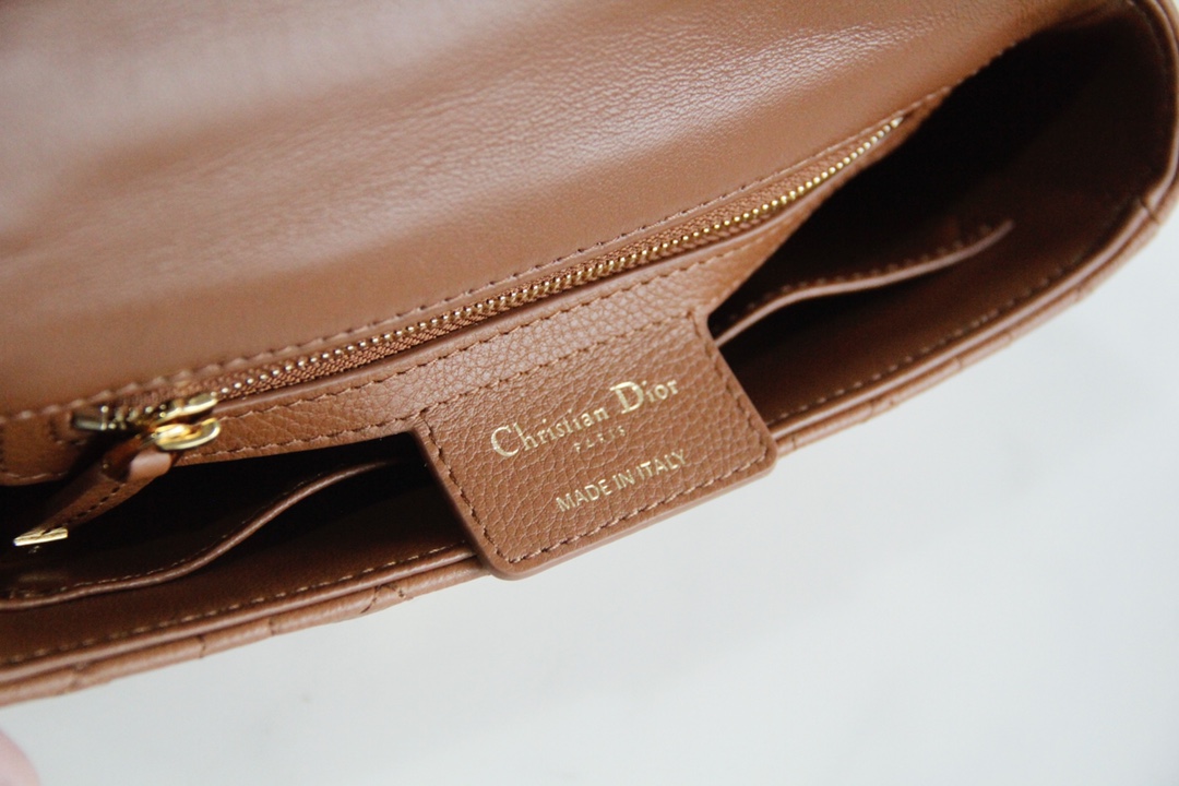 Small Dior Caro Bag Caramel Supple Cannage Calfskin